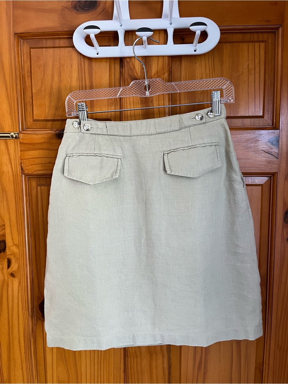 Banana Republic 100% Linen Classic Cream Women's Skirt - Picture 2 of 5